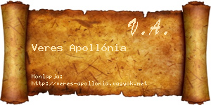 Veres Apollónia névjegykártya