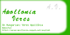apollonia veres business card
